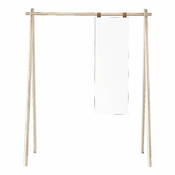 Stojalo iz borovega lesa z ogledalom Karup Design Hongi Natural