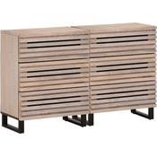 VIDAXL Komoda 2 kosa 60x34x75 cm trden mangov les