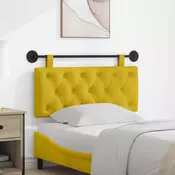 Vidaxl Viseče vzglavje postelje Rumena Žamet