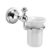 NEVIS tumbler holder, ceramics, chrome - Krom - 133x159x109 mm - Keramika - Gedy - NEVIS - 120 - Držalo za kozarec - 133 - 159 - 109 - 14