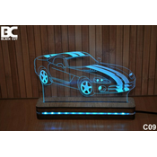 Black Cut 3D Lampa jednobojna - Corvette ( C09 )