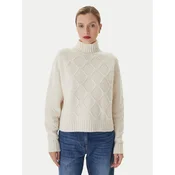Elisabetta Franchi Pulover MK-55T-57E2 Kremna Regular Fit