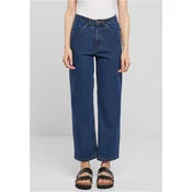 Womens Cropped Straight Leg Jeans - Navy Blue