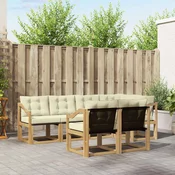 Set vanjskih sofa s jastukom 7 pcs Bijela i krem