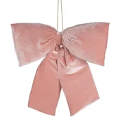Novogodišnja dekor roze mašna, 16X14cm poliester 138885