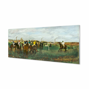 tulup.si Slika na akrilnem steklu Konji dirka lov 140x70 cm 4 obešalnika