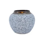 Homestar Vaza TITAN STONE D20xV18 cm, bela s črnimi kapljicami