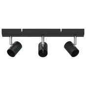 Vidaxl Stropni reflektor s središči Črna 38 x 6,5 x 11,5 cm Kovina
