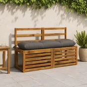 vidaXL Blazina za klop VIANEN 100% poliester Siva 130 x 30 x 12 cm