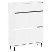 vidaXL Omara za čevlje ZWOLLE 78 x 24 x 103 cm Inženirski les Bela