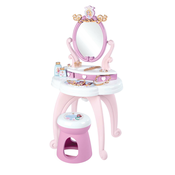 Kozmetický stolík Disney Princess 2in1 Hairdresser Smoby a stolicka s 10 skrášlovacími doplnkami 94 cm výška SM320250