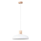 SOLLUX lighting Viseča svetilka z belim senčnikom in lesenimi elementi INDY 1xE27 15W SL.1323 Sollux Lighting
