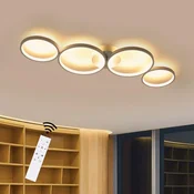 Nettlife NETTLIFE zatemnljiva LED stropna svetilka 55W moderna bela okrogla obročasta z daljinskim upravljalnikom 88 cm, (22110632)