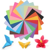 Nikcorp Origami papir 300 listov 15x15 cm | Dvostranski barvni papir za ustvarjanje in dekoracije | 20 različnih barv