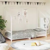 Okvir za djecji krevet bijeli 80 x 200 cm od masivne borovine