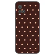 Silikonski črni ovitek za Vivo Y33s - Peach Dots & Chocolate