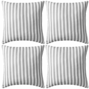 Den Zunanje blazine 4 kosi crtaste 45x45 cm sive barve