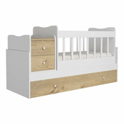 Bijeli/u prirodnoj boji djecji krevet s prostorom za odlaganje 60x120 cm Sansa – Kalune Design