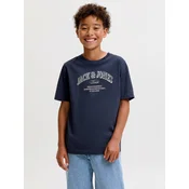 Jack & Jones Junior Majica JJEDENVER mornarska / pegasto bela