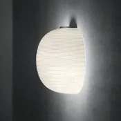 Foscarini Gem polstenska stenska svetilka iz stekla, grafit - Dnevna soba/jedilnica - Dizajn - bela satinirana, grafitna - Steklo