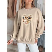 Bluza damska oversize z sercem SERDUCHOVA beżowa Dstreet