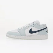 Air Jordan 1 Low Kids White/ Squadron Blue-Aura 5Y