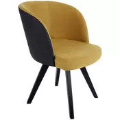 STOLICA žuta, crna drvo, tekstil
