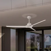 Mantra Iluminación LED stropni ventilator Brisa, bel, DC, tih, O 175 cm, CCT - Kopalnica - Sodobni - Les