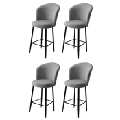Hanah Home Set barskih stolica Fora, 4 komada, Sivo-crni