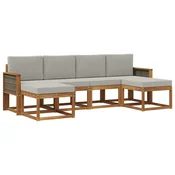 Set vanjskih sofa 6 pcs Prirodna i svjetlosiva Poliester