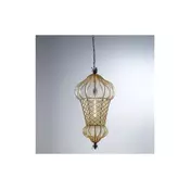 SIRU - Luster na lancu BABA 1xE27/60W/230V prečnik 30 cm bež/smeđa venecijansko staklo