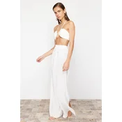 Trendyol Ecru Woven Slit Trousers