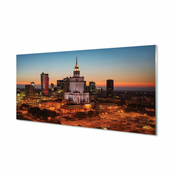 tulup.si Stenska plošča za kuhinjo Nočna panorama varšava nebotičnikov 125x50 cm