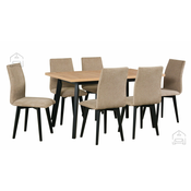 Komplet za jedilnico Oslo 5 crna/artisan + 6 stolov Luna 2 crna 35A