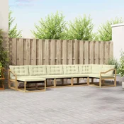 Set vanjskih sofa s jastukom 7 pcs Bijela i krem