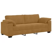 Vidaxl Trosed kavč rjav 220x77x82 cm žamet