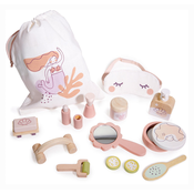 Drevený kúpelnový set pre bábiku Spa Retreat Set Tender Leaf Toys v textilnej taške s 11 doplnkami od 3 rokov TL8115