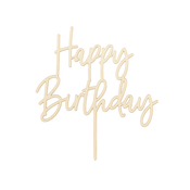 Leseni topper za torto – Happy Birthday, 16,5 cm