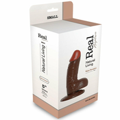 Realističen dildo s priseskom True Delight rjave barve 13 cm