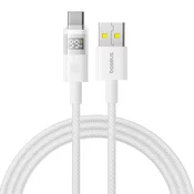 Punjac i podatkovni 100W USB-A na USB-C kabel Baseus Data Cable Display 2 - 1m - moon white