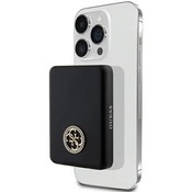 Guess Guess 4G Strassed Metal Logo MagSafe - Indukcijska Power banka 5000 mAh 15W MagSafe (črna)