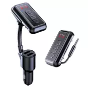 FM transmiter Y4 USB TF Bluetooth 5.0, call ID, modlularni, handsfree crni