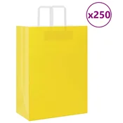 vidaXL vidaXL Papirnate vrečke 250 kosov z ročaji rumena 32x17x44 cm, (5000160817)