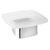 Prostostoječe držalo za milo LOUNGE, matirano steklo, krom - Chrome - 118x50x118 mm - Gedy - LOUNGE - 24 - Medenina; steklo - Posoda za milo - Kvadratni - 118 - 50 - 118 - 14