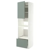 METOD / MAXIMERA Visoki element za ugradne uredaje, bela/Nickebo mat sivozelena, 60x60x220 cm
