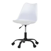 Autronic Pisarniški stol Office chair, white plastic shell, white fabric seat, metal cross (KA-X7055 WT)