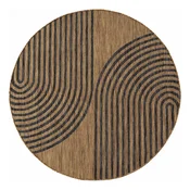 Črna/rjava okrogla notranja in zunanja preproga o 80 cm Mira 1453 – Ayyildiz Carpets