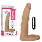 Ultra mekani dvostruko vibrirajući analni dildo s pojasevom