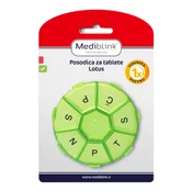 Mediblink Tedenska posodica za tablete lotus zelena M014, 1 posodica