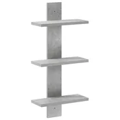vidaXL Stenska polica Betonsko siva 30 x 13.5 x 64.5 cm Iverna plošča